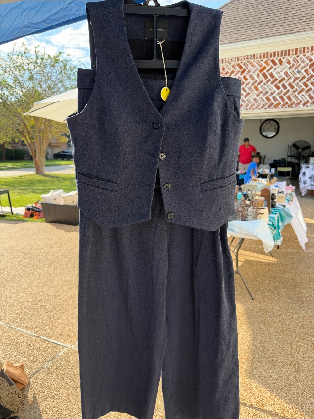 Banana Republic Navy Women's Vest and Wide-Leg Pant Set